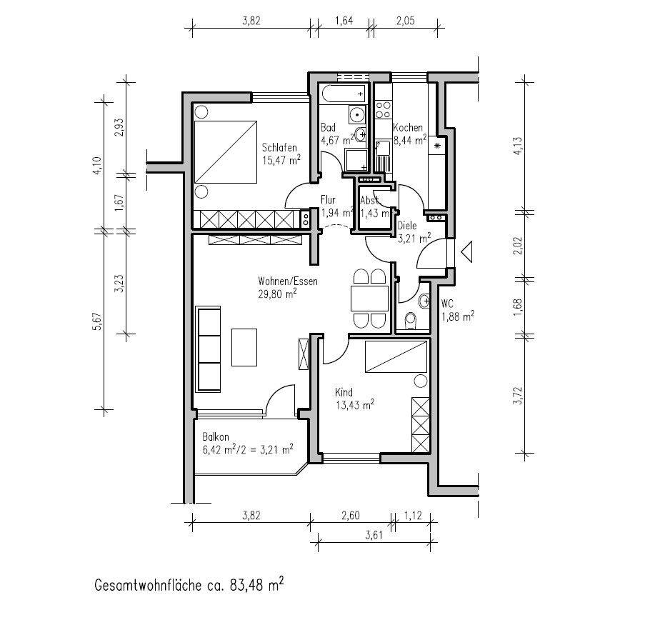 Wohnung zur Miete - Ansicht 2