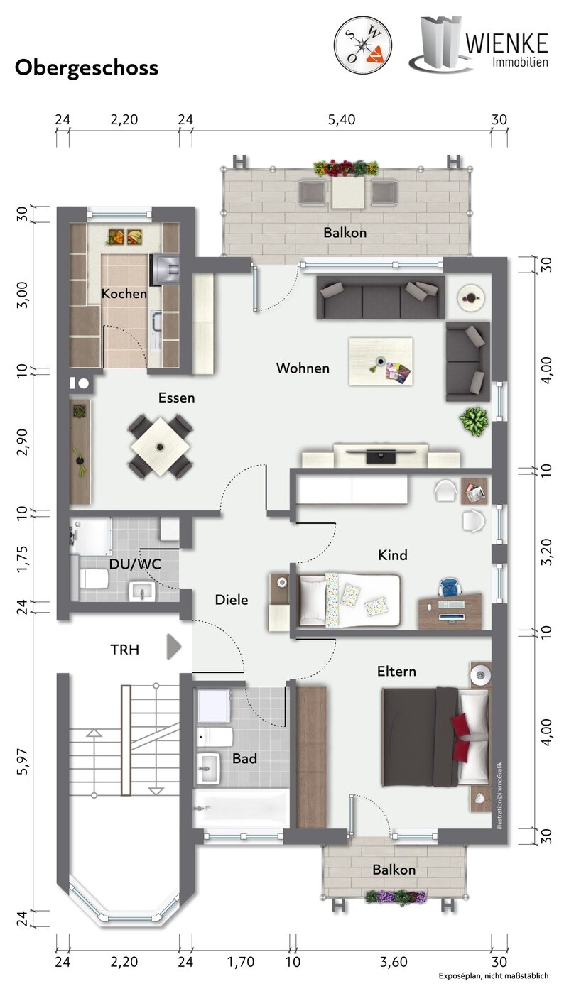 Wohnung zur Miete 850 € 3 Zimmer 80,2 m²<br/>Wohnfläche 2.<br/>Geschoss ab sofort<br/>Verfügbarkeit Lindenstrasse 1 Dogern 79804