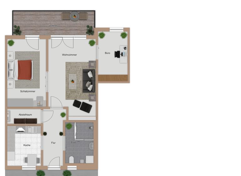 Wohnung zur Miete 910 € 3 Zimmer 73 m² Geschoss 1/2 frei ab sofort Jahnstraße 1 Baar Baar-Ebenhausen 85107