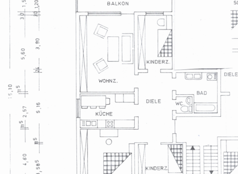 Wohnung zur Miete 650 € 4 Zimmer 92 m² frei ab 01.08.2026 Wagenstraße 6 Möhringen Tuttlingen 78532