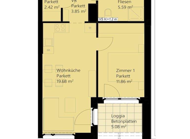 Wohnung zur Miete 644 € 2 Zimmer 43,4 m² EG frei ab 01.05.2026 Bertha-von-Suttner-Gasse 10 Wien 1220