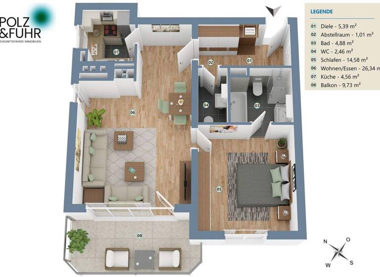 Wohnung zum Kauf 199.999 € 2 Zimmer 61,7 m² 1. Geschoss Niedernhausen 65527