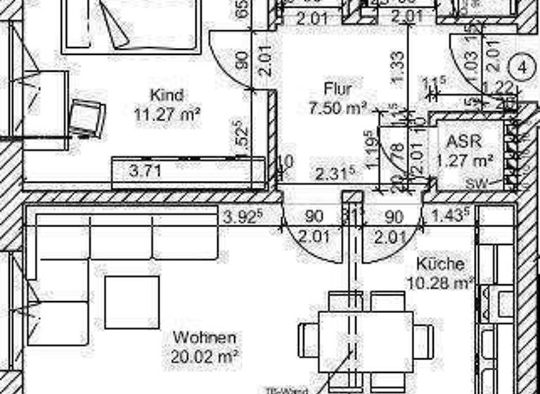 Wohnung zur Miete 1.056 € 3 Zimmer 79,4 m² 1. Geschoss frei ab 01.05.2026 Tribseer Stralsund 18437