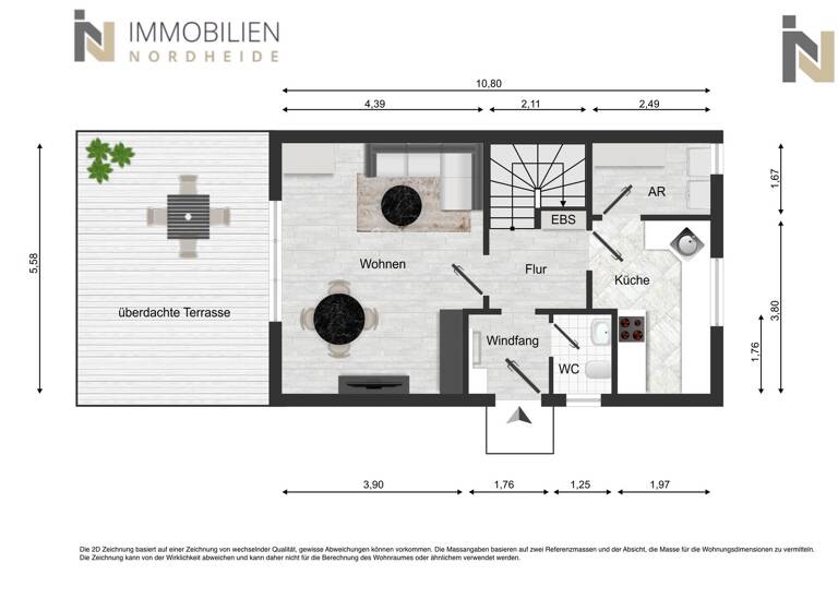 Reihenendhaus zum Kauf provisionsfrei 298.000 € 3 Zimmer 95,9 m² 261 m² Grundstück Trelde Buchholz in der Nordheide 21244