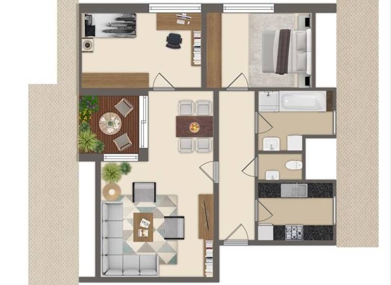 Wohnung zum Kauf 293.000 € 3 Zimmer 71,5 m² 2. Geschoss Mering 86415