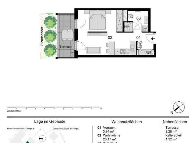 Wohnung zum Kauf - Erstbezug 294.000 € 1,5 Zimmer 35,2 m² EG Obere Donaustraße 23 Wien 1020