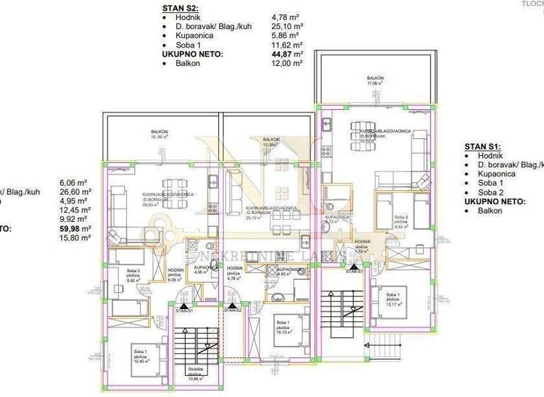 Wohnung zum Kauf 235.000 € 2 Zimmer 77 m² 1. Geschoss Okrug