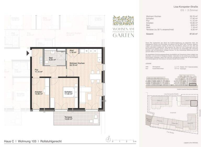 Wohnung zum Kauf - Erstbezug 403.000 € 3 Zimmer 87,5 m² Blumlage Celle 29221