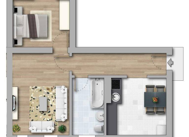 Wohnung zur Miete 310 € 2 Zimmer 51,6 m² 1. Geschoss Straße des Friedens 48 Merseburg 06217
