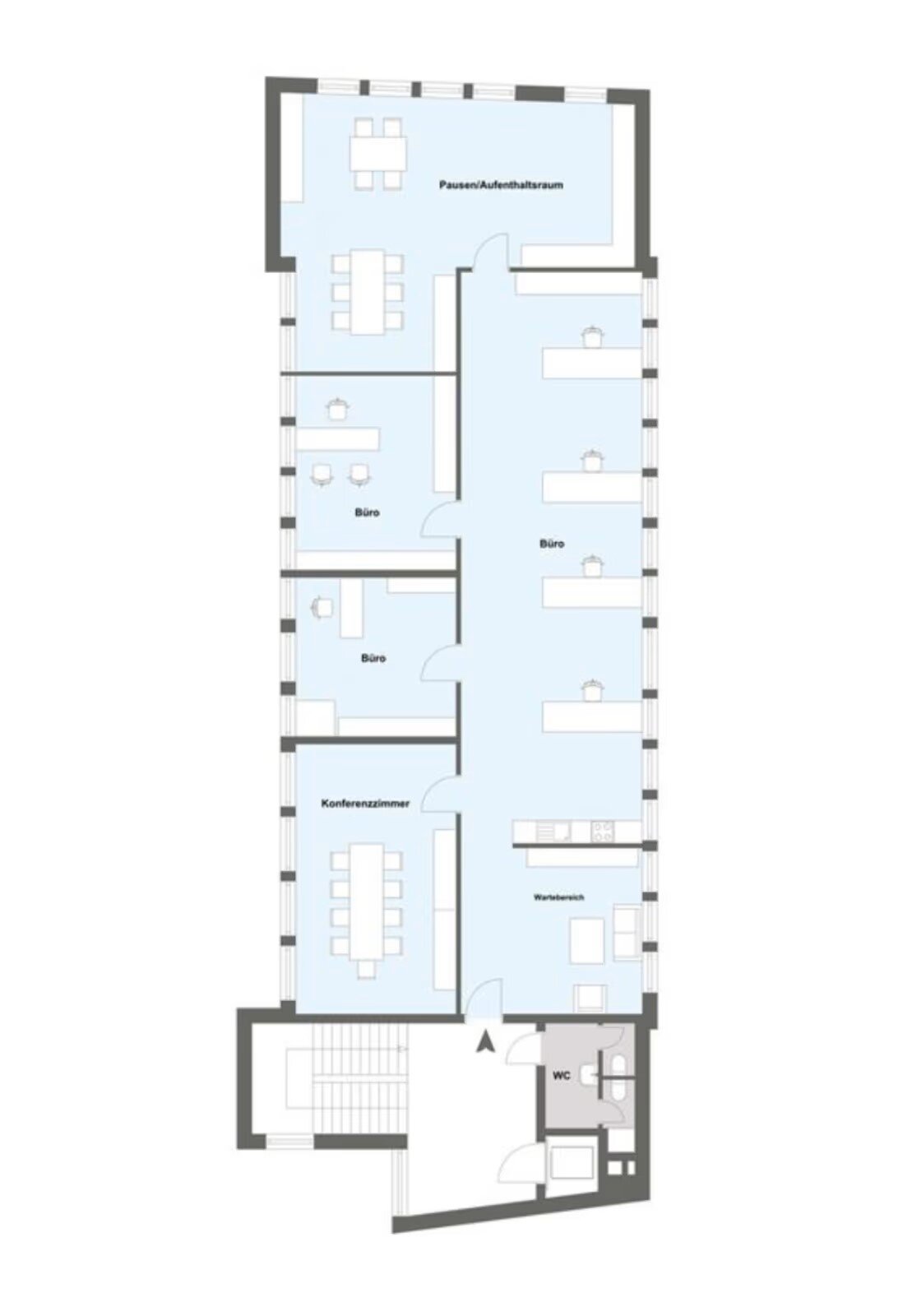 Büro-/Praxisfläche zur Miete provisionsfrei 16,90 € 6 Zimmer 215 m²<br/>Bürofläche Hammerbrook Hamburg 20097