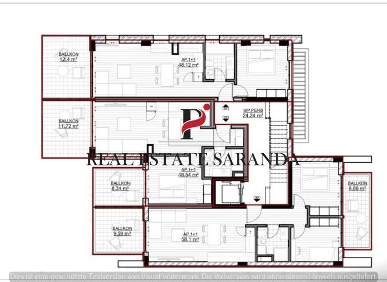 Studio zum Kauf - Erstbezug 135.000 € 1 Zimmer 67,6 m² frei ab sofort Butrinti Saranda 9701