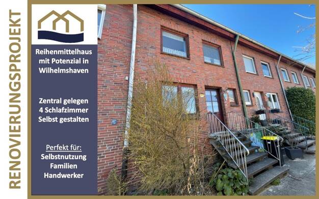 Reihenmittelhaus zum Kauf 149.000 € 5 Zimmer 110 m² 122 m² Grundstück Neuengroden Wilhelmshaven 26386