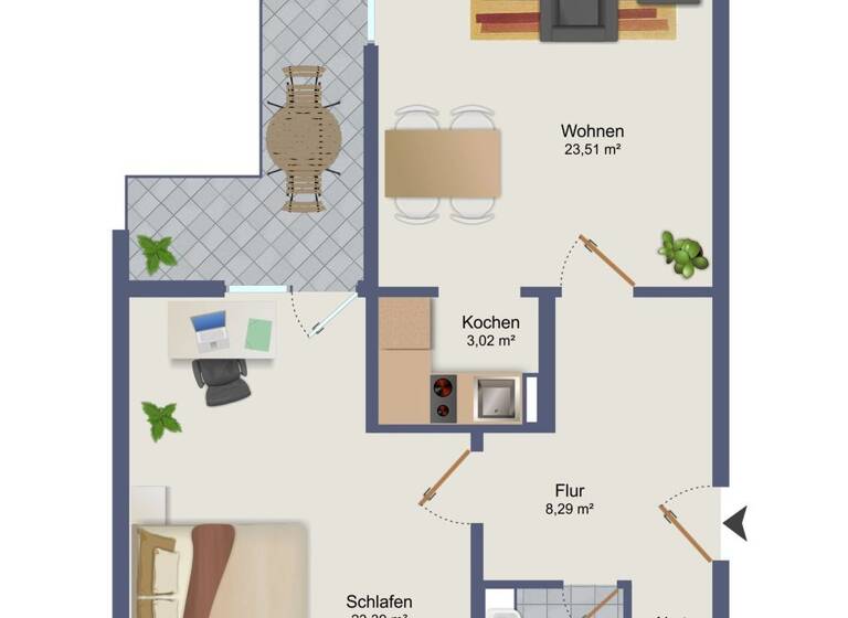 Wohnung zum Kauf 269.000 € 2 Zimmer 69 m² EG Herzogenaurach 91074