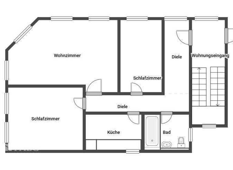 Wohnung zur Miete 590 € 3 Zimmer 73 m² 2. Geschoss Burgstraße 2 Stolberg Stolberg (Rheinland) 52222