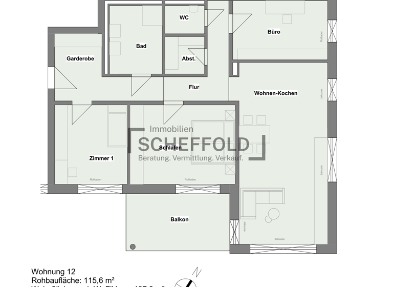 Wohnung zum Kauf - Erstbezug provisionsfrei 499.900 € 5,5 Zimmer 107,8 m² 2. Geschoss Mietingen 88487