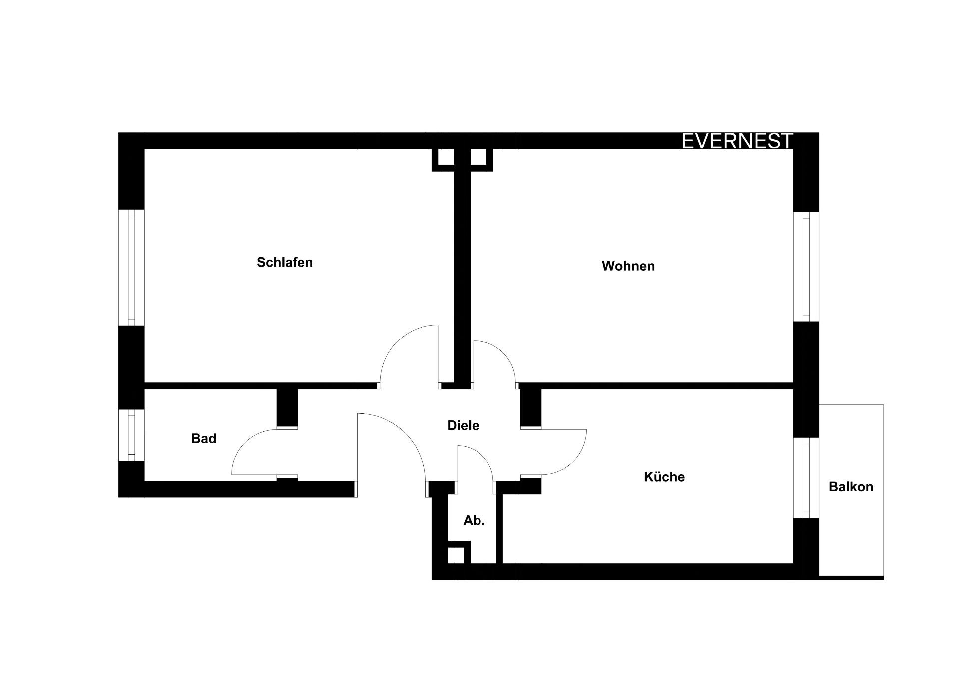 Wohnung zum Kauf 199.000 € 2 Zimmer 55 m²<br/>Wohnfläche Rüttenscheid Essen 45128