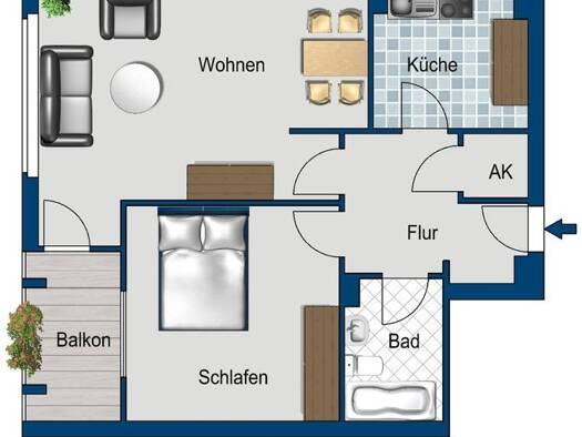 Wohnung zur Miete 438 € 2 Zimmer 56 m² 5. Geschoss frei ab 12.08.2026 Wilsdruffer Str. 14 Innere Altstadt Dresden 01067