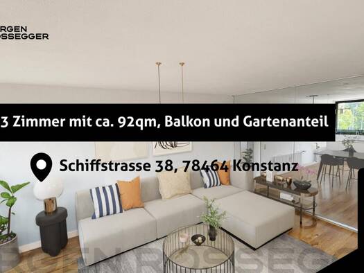 Terrassenwohnung zum Kauf provisionsfrei 690.000 € 3 Zimmer 92 m² Geschoss EG/3 Allmannsdorf Konstanz 78464