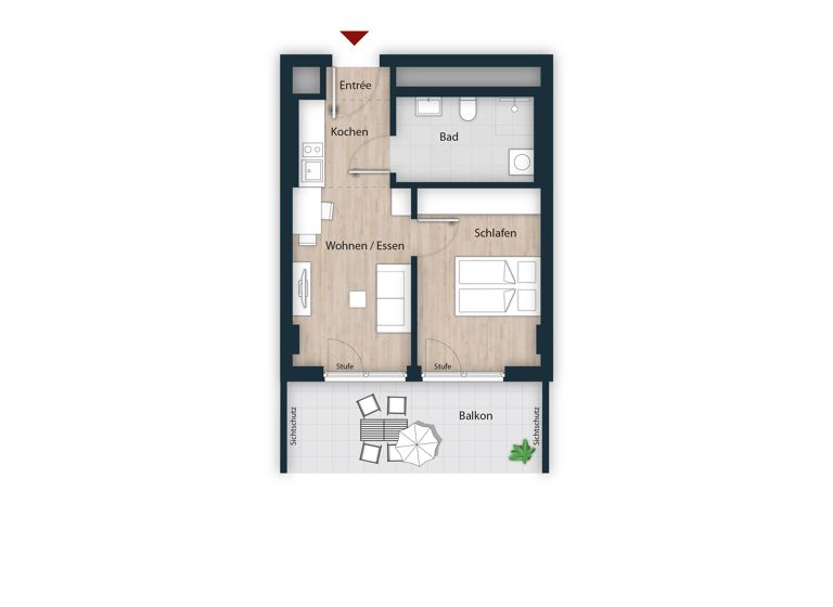 Wohnung zum Kauf - Neubau 411.570 € 2 Zimmer 45,7 m²<br/>Wohnfläche 3.<br/>Geschoss 30.09.2030<br/>Verfügbarkeit Wandererstraße 80 Seeleinsbühl Nürnberg 90431