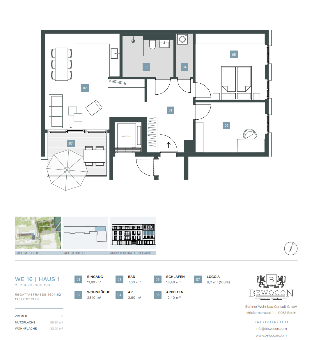 Wohnung zum Kauf 599.900 € 3 Zimmer 82,2 m²<br/>Wohnfläche 2.<br/>Geschoss Regattastraße 160-162 Grünau Berlin 12527