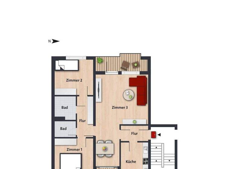 Wohnung zur Miete 543 € 3 Zimmer 78,2 m² 2. Geschoss frei ab sofort Halberstädter Str. 26 Westhagen Wolfsburg 38444