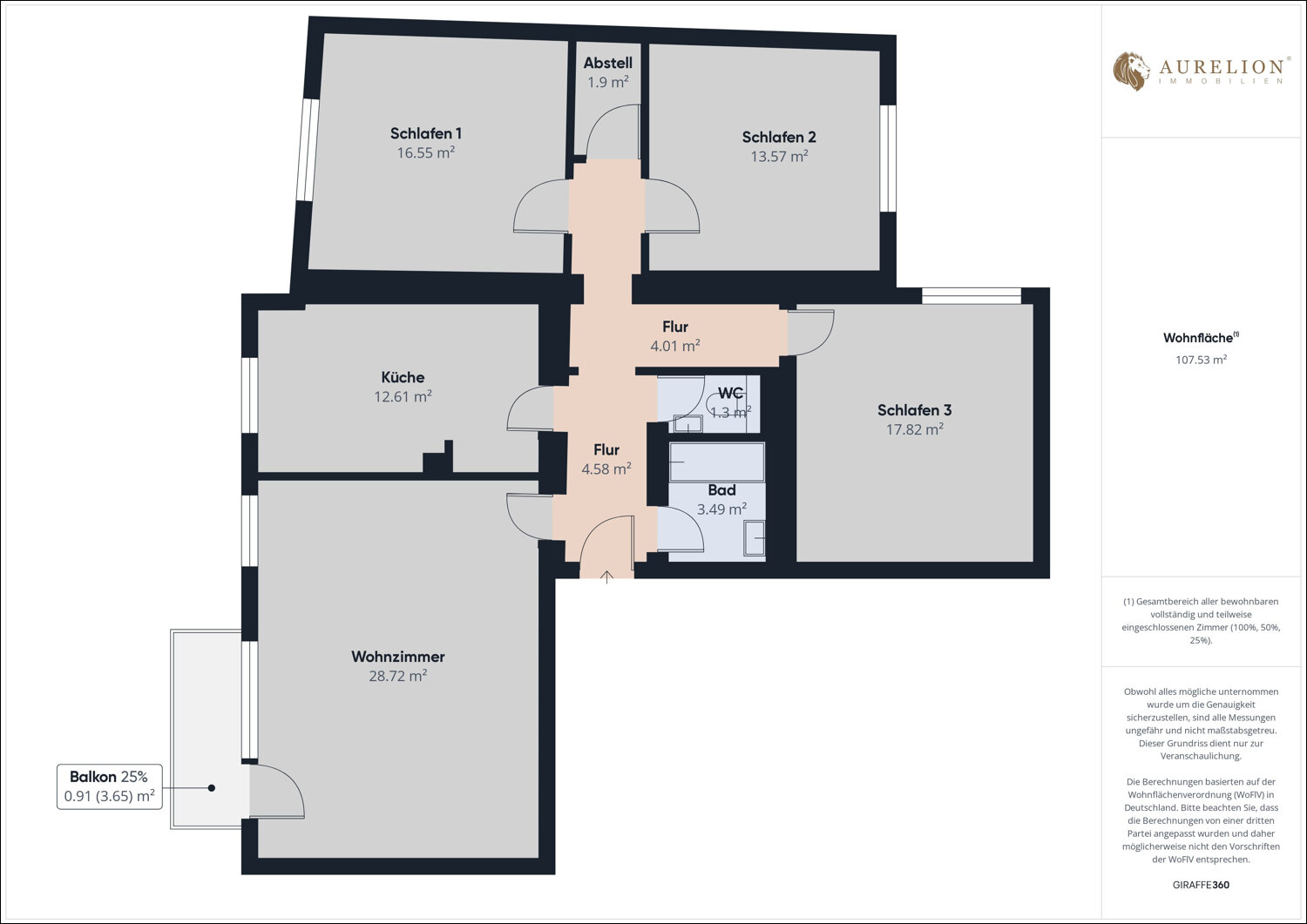 Wohnung zum Kauf 423.000 € 111,4 m²<br/>Wohnfläche 3.<br/>Geschoss Stadtmitte Aschaffenburg 63739