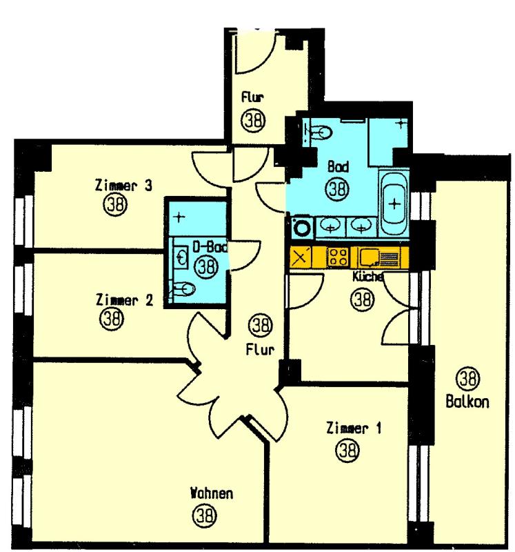 Wohnung zur Miete 1.448 € 4 Zimmer 111,3 m²<br/>Wohnfläche 2.<br/>Geschoss 01.04.2025<br/>Verfügbarkeit Gutenbergplatz 5 Zentrum - Südost Leipzig 04103