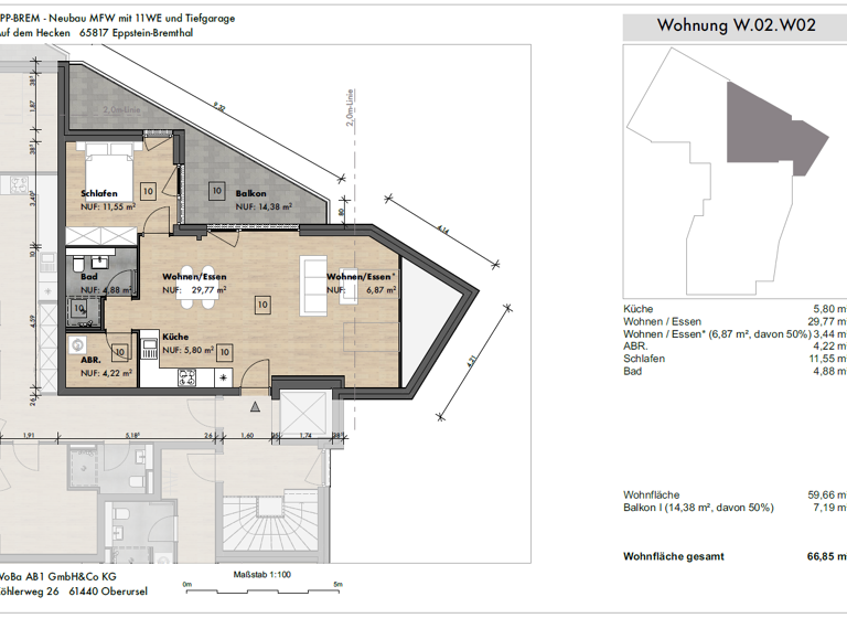 Penthouse zum Kauf - Erstbezug 347.500 € 2 Zimmer 66,9 m² Bremthal Eppstein 65817