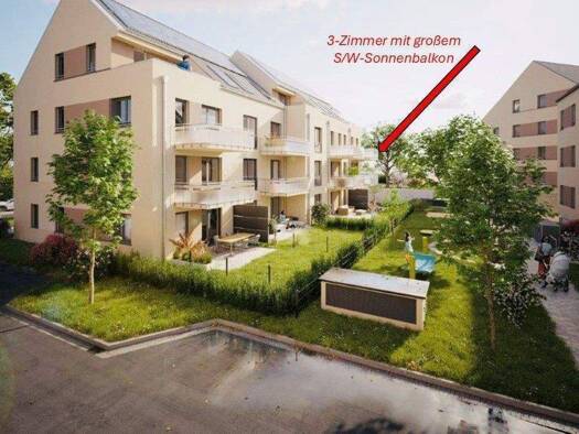 Wohnung zum Kauf - Neubau provisionsfrei 514.645 € 3 Zimmer 79,1 m² 2. Geschoss frei ab sofort Volkacher Straße Großgründlach Nürnberg 90427