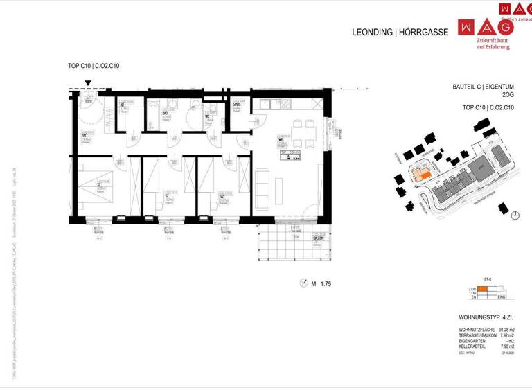 Wohnung zum Kauf - Erstbezug 446.177 € 4 Zimmer 91,3 m² Hörrgasse 31 Leonding 4060
