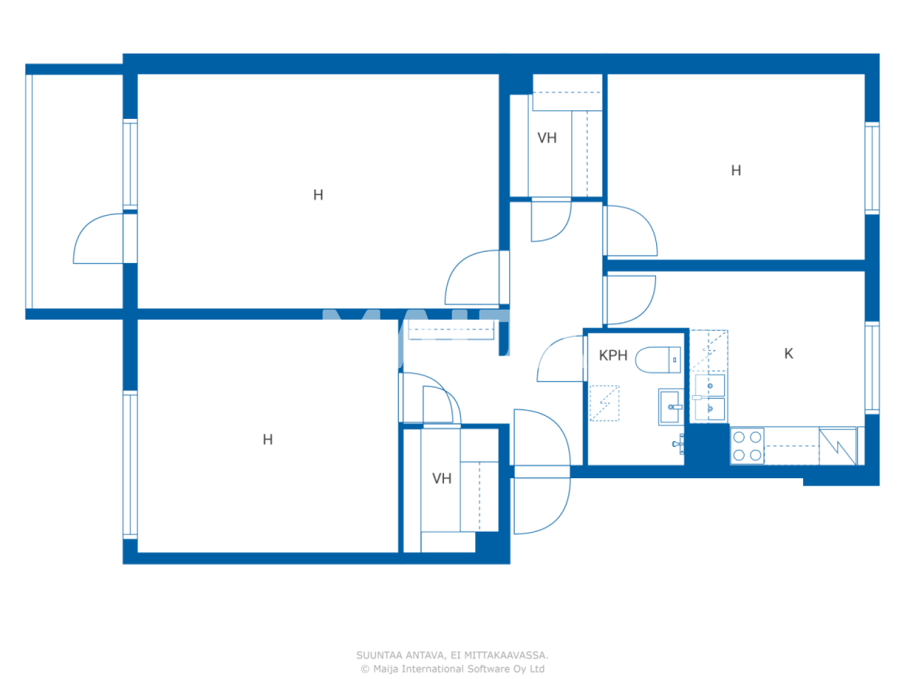 Studio zur Miete 750 € 3 Zimmer 78 m²<br/>Wohnfläche 3.<br/>Geschoss Takilatie 5 Kuopio 70460