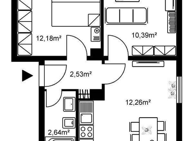 Wohnung zur Miete 580 € 2 Zimmer 44 m² EG frei ab 01.05.2026 Am Kreuz 5 Bad Vilbel 61118