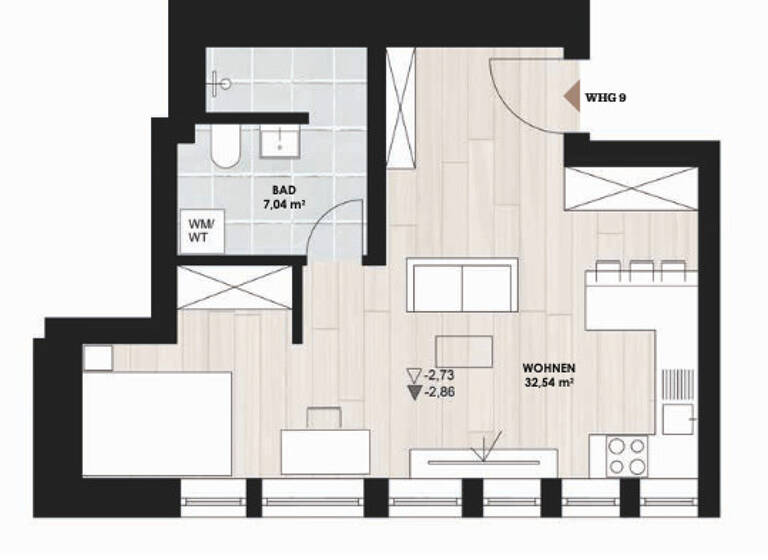 Studio zum Kauf 119.900 € 1 Zimmer 39,6 m² Mistelbach 95511