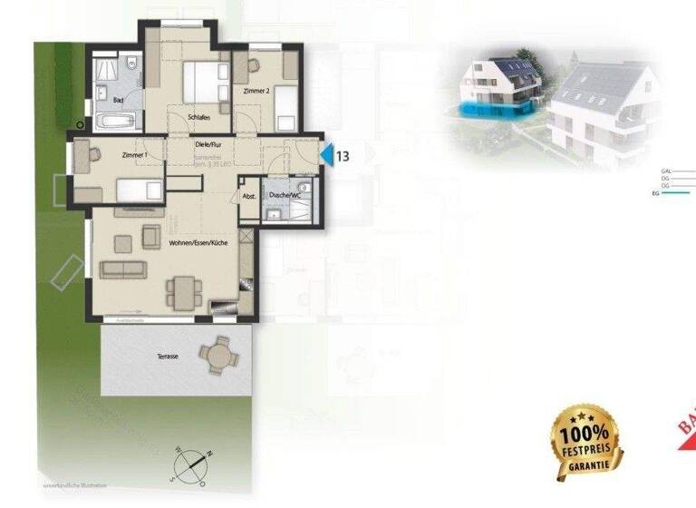Wohnung zum Kauf - Neubau provisionsfrei 895.000 € 4 Zimmer 104 m² Vaihingen Stuttgart 70563