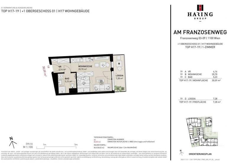 Studio zum Kauf - Erstbezug 247.500 € 1 Zimmer 30,1 m² 1. Geschoss Franzosenweg 3-5 Wien 1100