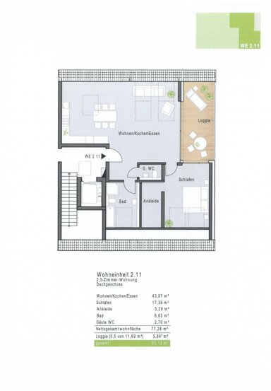 Wohnung zum Kauf provisionsfrei 448.902 € 2,5 Zimmer 83,1 m² 3. Geschoss frei ab sofort Oberer Graben 2 Gadheim Veitshöchheim 97209