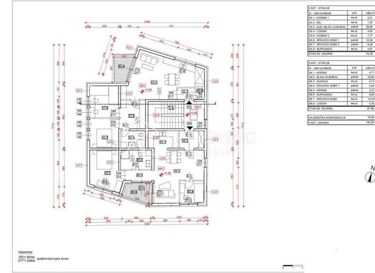 Wohnung zum Kauf 266.608 € 3 Zimmer 67 m² 2. Geschoss Umag Centar, Luka, Finida