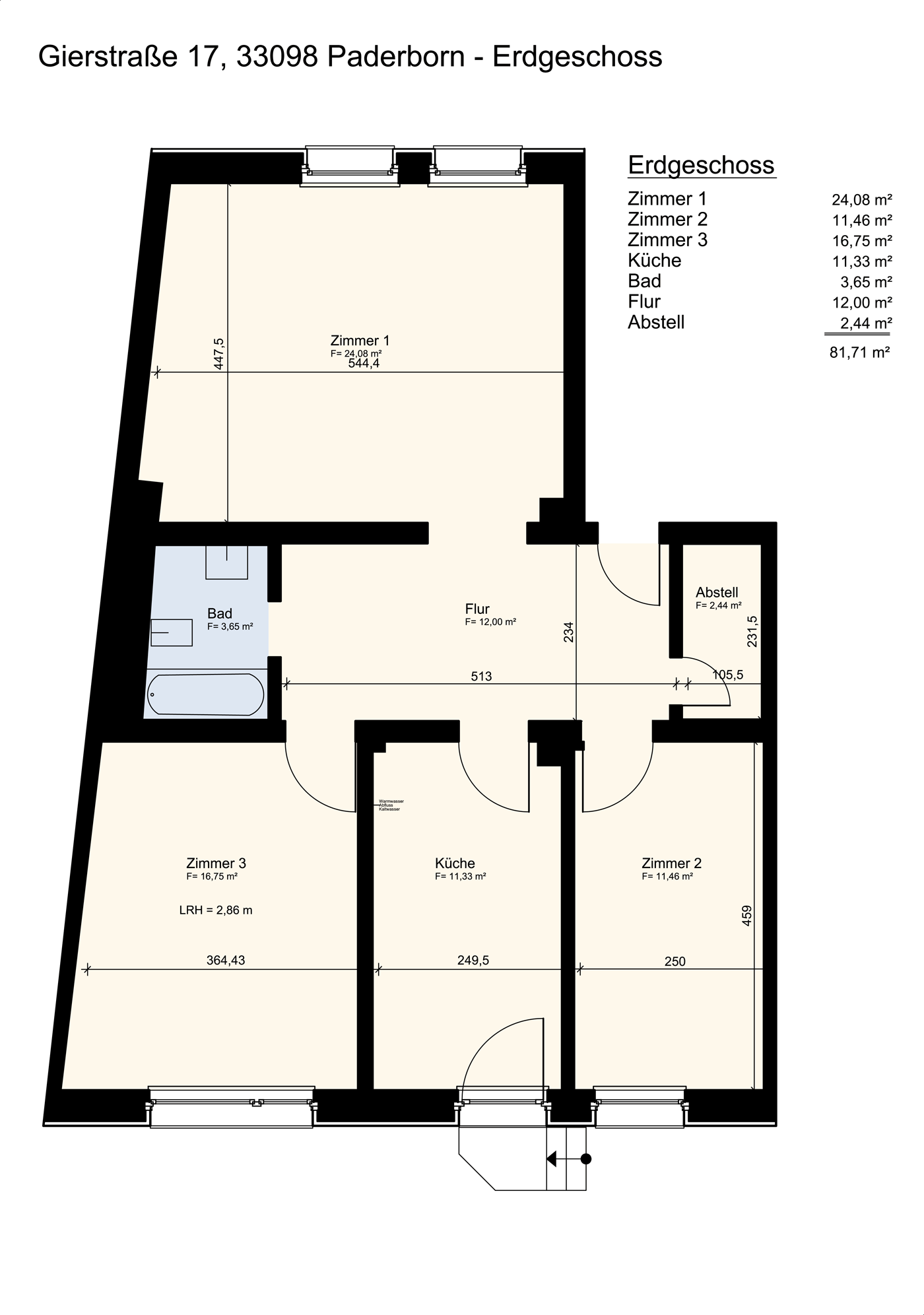 Wohnung zum Kauf provisionsfrei 140.000 € 3,5 Zimmer 81 m²<br/>Wohnfläche ab sofort<br/>Verfügbarkeit Giersstraße Paderborn - Kernstadt Paderborn 33098