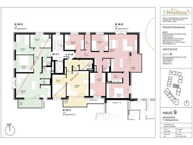 Wohnung zum Kauf - Neubau provisionsfrei als Kapitalanlage geeignet 850.800 € 5 Zimmer 128,4 m² Freiladestraße Brühl Freiburg im Breisgau 79106