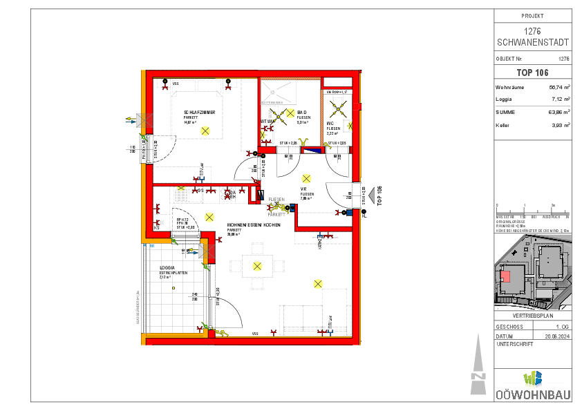 Reihenmittelhaus zur Miete 660 € 2 Zimmer 56,7 m²<br/>Wohnfläche Alleehof 4 und 5 Schwanenstadt 4690