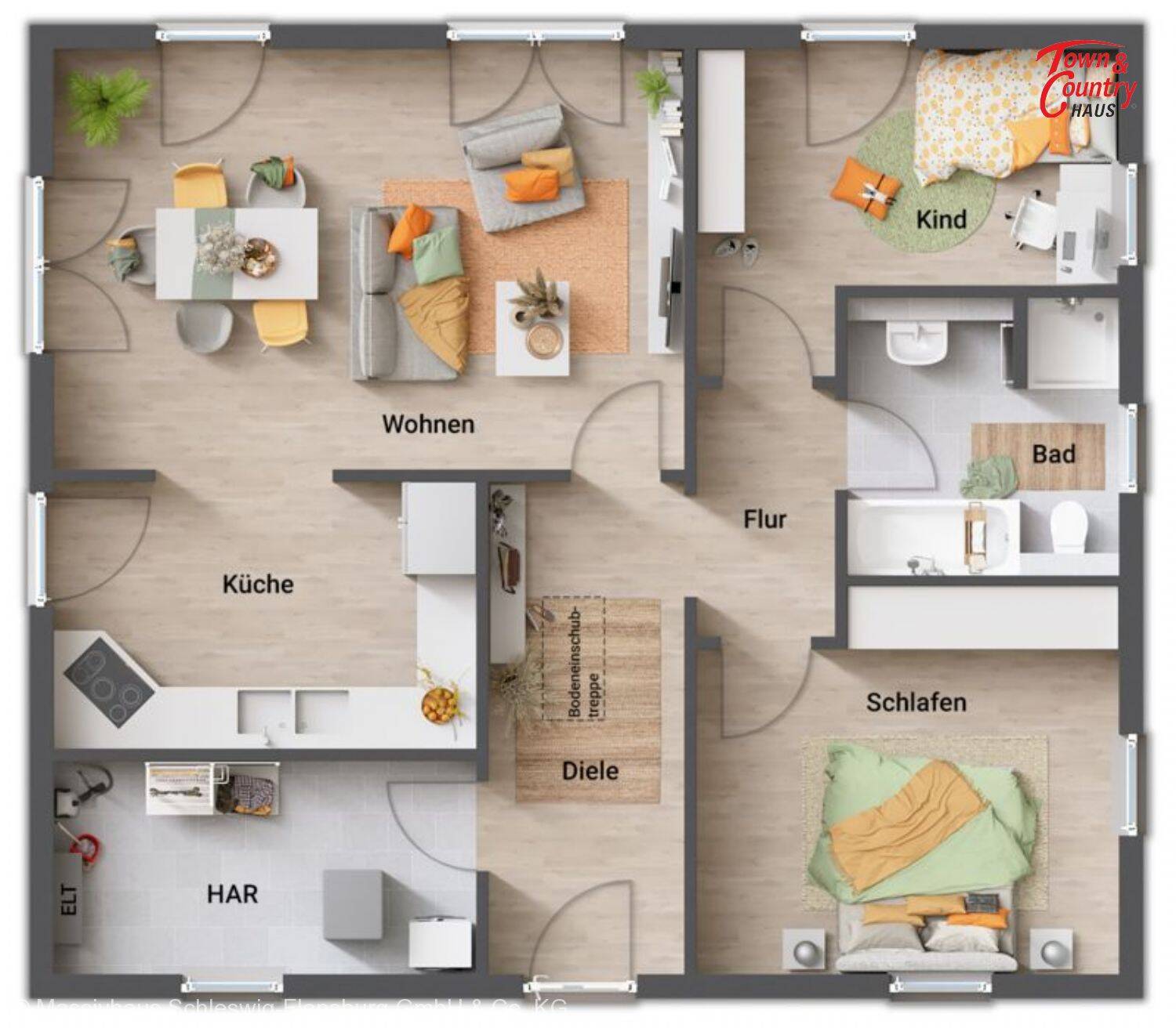Bungalow zum Kauf provisionsfrei 385.960 € 3 Zimmer 90,8 m²<br/>Wohnfläche 695 m²<br/>Grundstück Schleswig 24837
