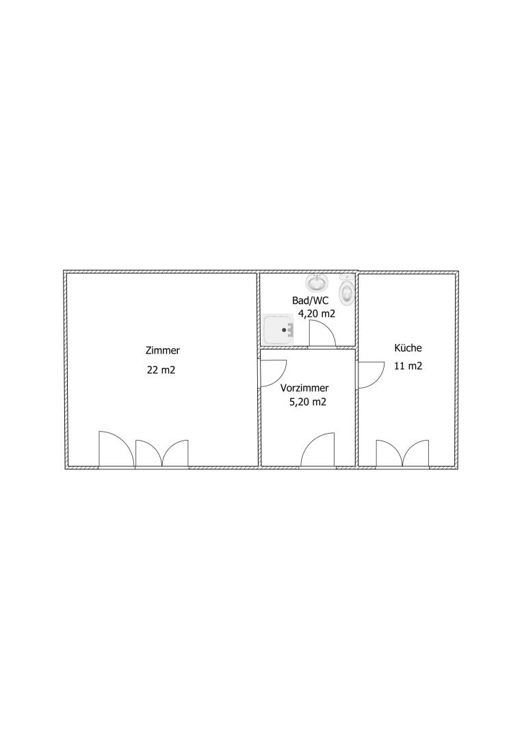 Wohnung zur Miete 423 € 1 Zimmer 42,4 m²<br/>Wohnfläche 1.<br/>Geschoss Hollabrunn 2020