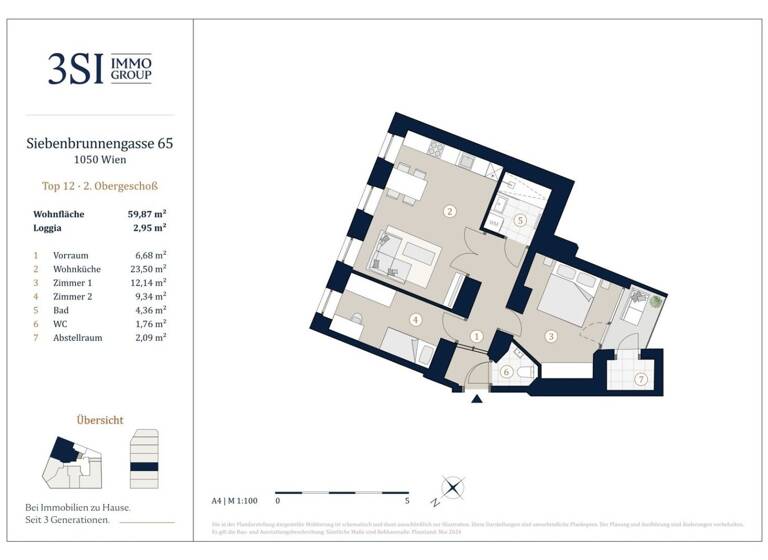 Wohnung zum Kauf - Erstbezug 485.000 € 3 Zimmer 62,8 m² frei ab sofort Wien 1050