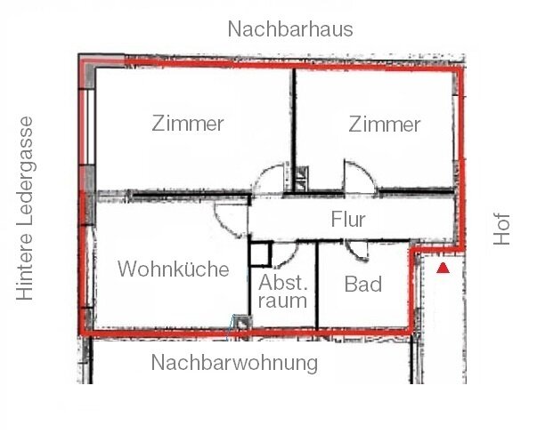 Wohnung zur Miete 900 € 3 Zimmer 72,7 m²<br/>Wohnfläche EG<br/>Geschoss Hintere Ledergasse 10 Altstadt / St. Lorenz Nürnberg 90403