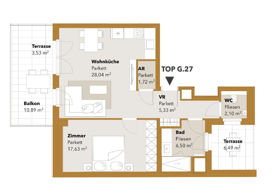 Wohnung zur Miete 1.459 € 2 Zimmer 61,3 m²<br/>Wohnfläche Wien 1120