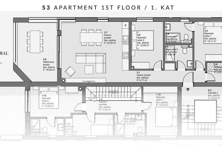 Wohnung zum Kauf 319.000 € 3 Zimmer 1. Geschoss Vodice 22211