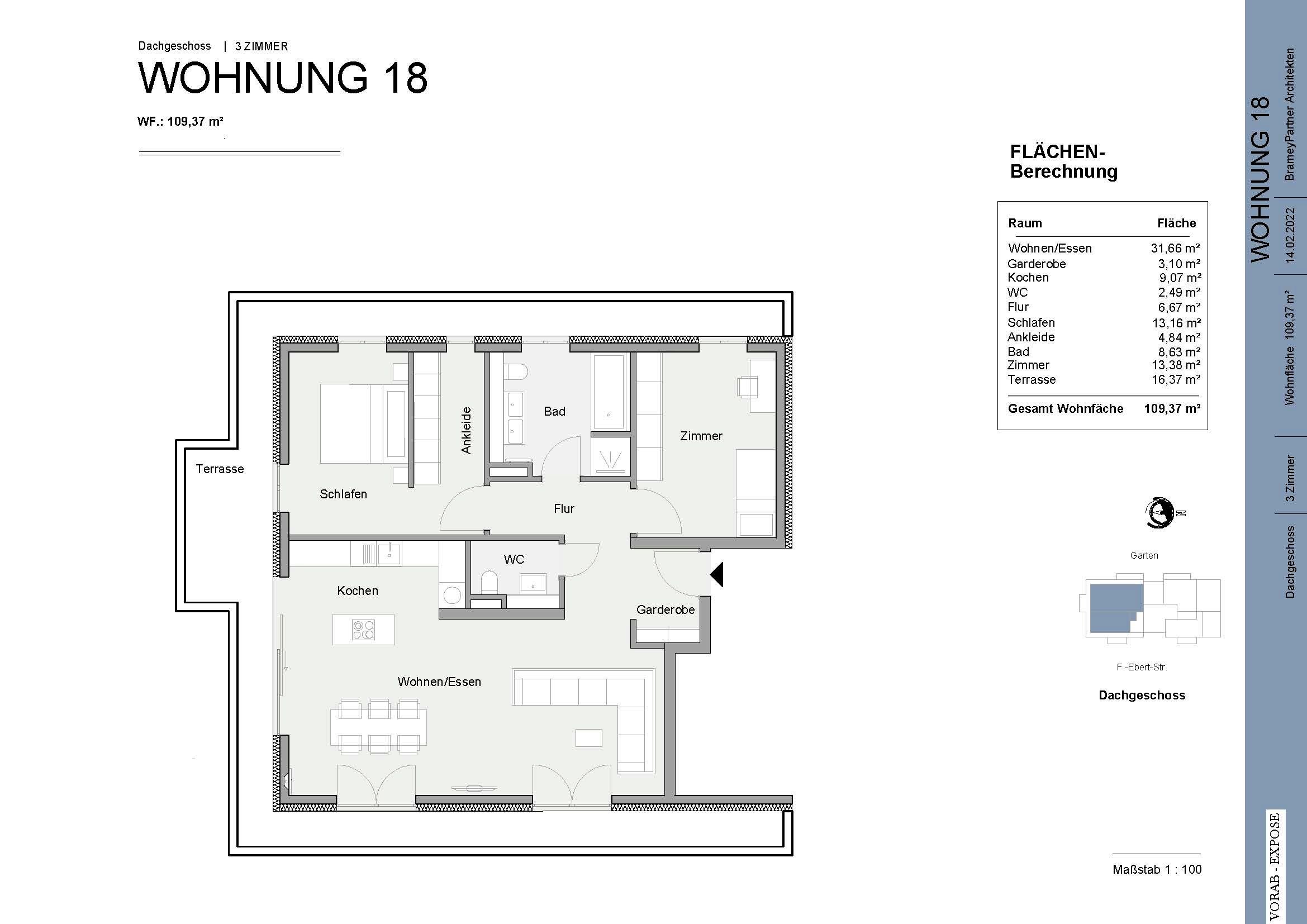 Wohnung zur Miete 2.200 € 3 Zimmer 110 m²<br/>Wohnfläche Friedrich-Ebert-Straße 9 Nordvorstadt Weimar 99423