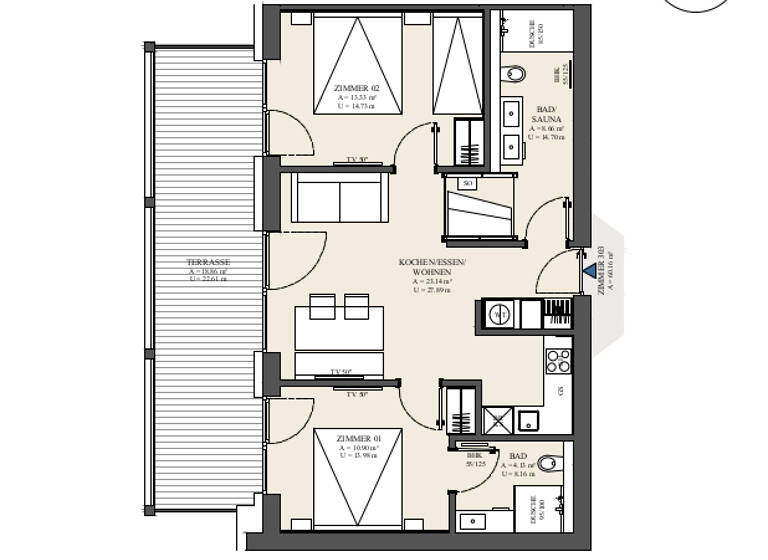 Studio zum Kauf als Kapitalanlage geeignet 399.000 € 3 Zimmer 60,2 m² Lindweg 235 Wildschönau 6314