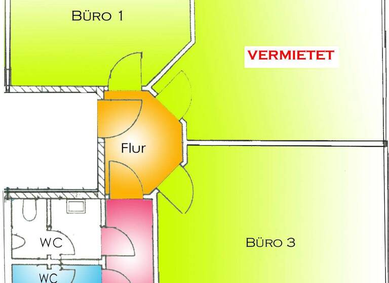 Büro zur Miete provisionsfrei 2 Zimmer 54,5 m² Bürofläche teilbar von 21,3 m² bis 64,5 m² Frechen 50226