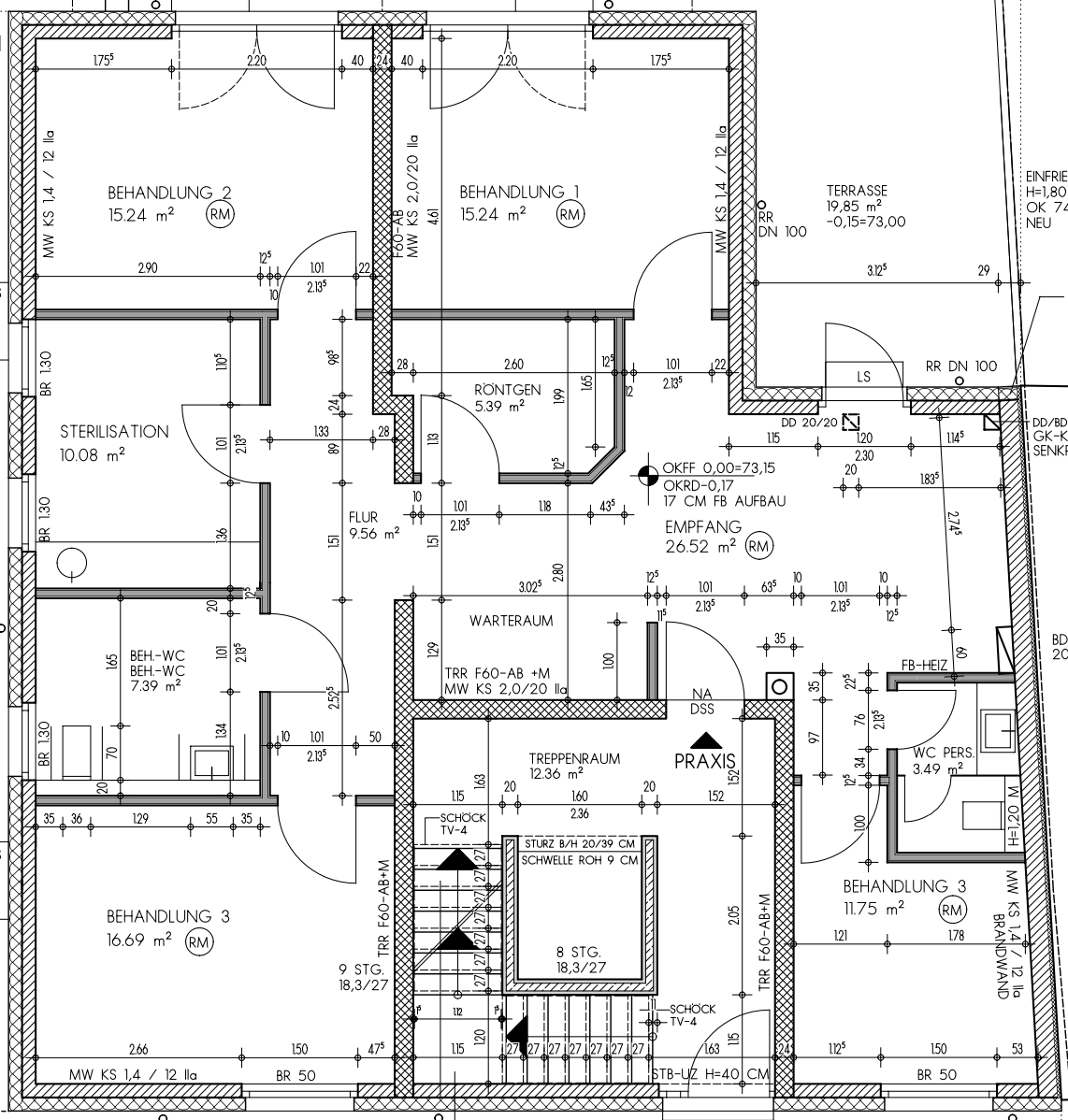 Praxisfläche zur Miete provisionsfrei 2.640 € 6 Zimmer 132 m²<br/>Bürofläche Hamme Bochum 44791